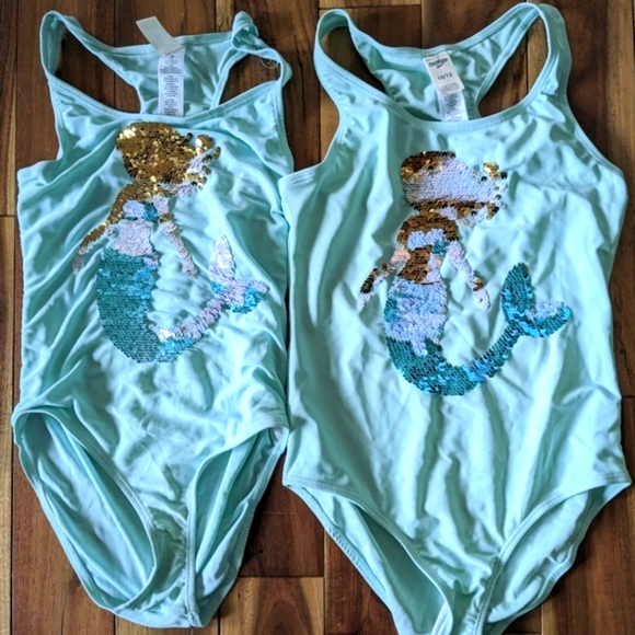 Oshkosh Swim Suit 2 of them Mermaid Glitter 2 for 1 - Picture 1 of 1